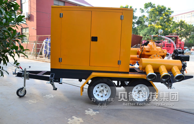 拖掛式移動(dòng)排水泵車(chē) 自吸式防汛移動(dòng)泵車(chē) 全封閉拖車(chē)式救援抽水泵
